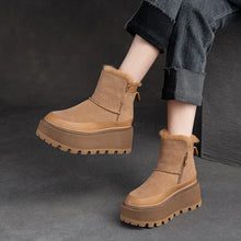 Load image into Gallery viewer, Fashion Women Genuine Leather Ankle Boots Thick Plush Warm Snow Boots q135