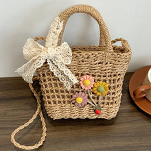 Carica l&#39;immagine nel visualizzatore di Gallery, New Summer Straw Beach Bag Hand-woven Women Handbag Basket Crossbody Bag a155