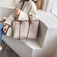 Load image into Gallery viewer, Women Chain Tote Bag Designer Shoulder Casual Bags Beach Canvas Handbags