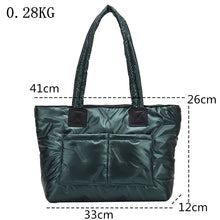 Cargar imagen en el visor de la galería, Space Pad Cotton Shoulder Bag High Quality Large Down Handbag a134