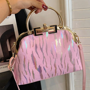New Retro Women's Lock Chic Handbags Evening Clutch Designer Brand Shoulder Bags