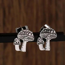 Load image into Gallery viewer, Vintage Mushroom Shaped Stud Earrings for Women Antique Silver Color Ear Accessories t17 - www.eufashionbags.com