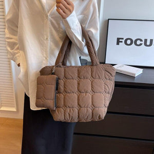 Fashion Padded Shoulder Bag for Women Trendy Winter Handbags Tote Purse l27 - www.eufashionbags.com