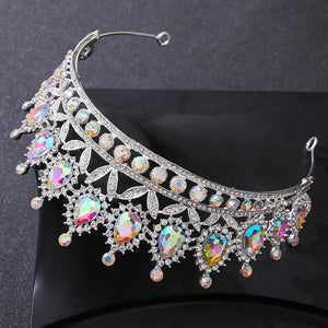 Luxury Crystal AB Bridal Crown Tiara Rhinestone Pageant Diadem Tiaras Wedding Hair Accessories