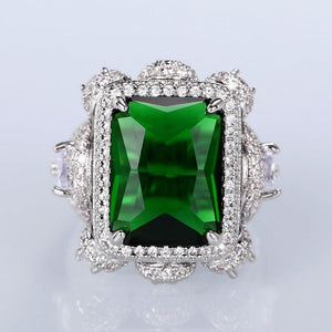 Green Cubic Zirconia Women Rings Wedding Jewelry Gift hr187 - www.eufashionbags.com
