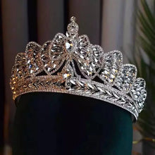 Charger l&#39;image dans la galerie, Baroque Luxury Crystal Bowknot Crown Bridal Headpiece Silver Color Rhinestone Diadem Queen Princess Tiaras Wedding Hair Jewelry