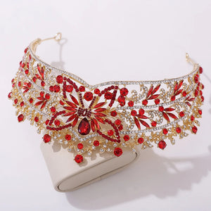 Baroque Blue Butterfly Crown Headband Luxury Rhinestone Bridal Tiaras Headwear Girls Birhtday Wedding Hair Jewelry