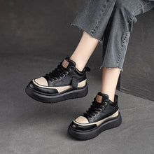 Load image into Gallery viewer, Genuine Leather Women&#39;s Flat Sneakers Autumn Platform Casual Shoes q145