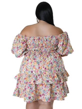 Carica l&#39;immagine nel visualizzatore di Gallery, Plus Size Elegant Floral Print Women Dress Spring Summer Casual Short Sleeve Chiffon A Line  Dress Party Vestidos Beach Dresses