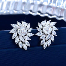 Charger l&#39;image dans la galerie, Silver Color Zirconia Stud Earrings Fashion Women Jewelry Fashion he16 - www.eufashionbags.com