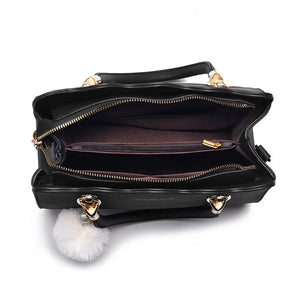 Women Handbags Large Tote Bag Square Shoulder Bags Bolsas Femininas Sac PU Leather Hairball Crossbody Bag