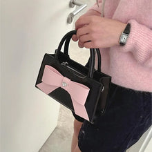 Charger l&#39;image dans la galerie, Pink Womens Handbag Cute Bow Small Pu Leather Fashion Casual Shoulder Bag Literary Advanced Crossbody Bag