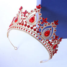 Cargar imagen en el visor de la galería, Luxury AB Color Rhinestone Bridal Tiaras Crowns Baroque Crystal Pageant Diadem Headbands e32