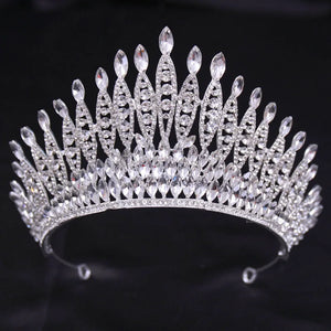Luxury Diverse Silver Color Crystal Crowns Bride tiara Fashion Queen For Crown Headpiece Wedding Hair Jewelry Accessories
