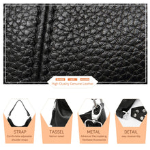 Load image into Gallery viewer, Genuine Leather Handbag Women Casual Tassel Shoulder Bag Crossbody Hobo Bag Tote Purse