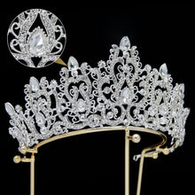 Charger l&#39;image dans la galerie, Luxury Rhinestone Wedding Hair Accessories Tiara Crystal Leaf Bridal Crown bc06 - www.eufashionbags.com