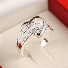 Load image into Gallery viewer, Silver Color Love Wedding Rings for Women Fashion Heart Proposal Engagement Rings
