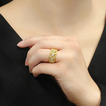 Cargar imagen en el visor de la galería, Cross Design Wedding Rings for Women Luxury Paved Dazzling Cubic Zirconia Jewelry