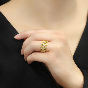 Cross Design Wedding Rings for Women Luxury Paved Dazzling Cubic Zirconia Jewelry