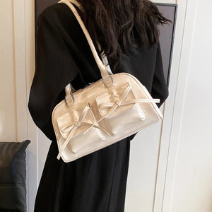 Bow Tie Design Bags for Women 2024 Y2K Fashion Pu Leather Shoulder Bag w89