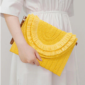 Weaving Bags Fashion Wristlet Clutches Summer Straw Women Shoulder Crossbody Bags Money Purse