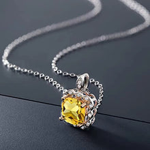 Laden Sie das Bild in den Galerie-Viewer, Luxury Yellow Cubic Zirconia Women Necklace for Wedding Pendant Jewelry y56
