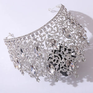 Luxury Forest Crystal Rhinestone Crown Wedding Tiaras Hair Accessories a34