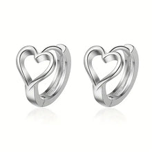 画像をギャラリービューアに読み込む, Hollow Heart Hoop Earrings for Women Dainty Circle Earrings Silver Color/Gold Color Statement Jewelry Wholesale