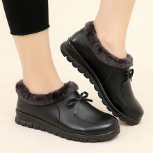Carica l&#39;immagine nel visualizzatore di Gallery, Winter Warm Women&#39;s Leather Sneakers Platform Shoes Wedge Casual Shoes q121