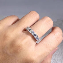 Cargar imagen en el visor de la galería, Fashion Princess Square Crystal Cubic Zirconia Rings for Women Luxury Wedding Band Accessories Eternity Female Jewelry