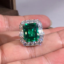 Laden Sie das Bild in den Galerie-Viewer, Big Green Cubic Zirconia Women Rings for Wedding Engagement Finger Accessories