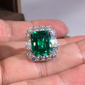 Big Green Cubic Zirconia Women Rings for Wedding Engagement Finger Accessories