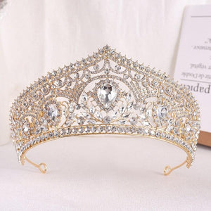 Green Forest Crystal Bridal Crowns Princess Queen Rhinestone Tiaras Crown Headpiece bc108 - www.eufashionbags.com