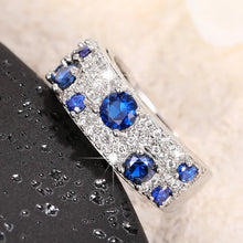 Load image into Gallery viewer, Dazzling Blue/White CZ Ring for Women Silver Color Wedding Trendy Accessories t86