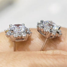 Load image into Gallery viewer, Flower Shaped Stud Earrings Crystal Cubic Zirconia Jewelry he175 - www.eufashionbags.com