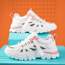 Charger l&#39;image dans la galerie, Women White Vulcanize Shoes Chunky Sneakers Plus Size 35-42