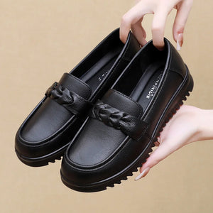 Soft Genuine Leather Women Loafers Shoes Casual flats q157