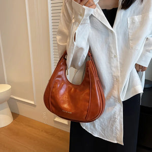 Retro PU Leather Shoulder Bags for Women Retro Fashion Solid Color Crossbody Bag e07