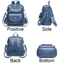 Cargar imagen en el visor de la galería, 2024 New Women Backpack High Quality Leather Backpack Multifunction Shoulder Bags School Bags for Teenager Girls Bagpack Mochila