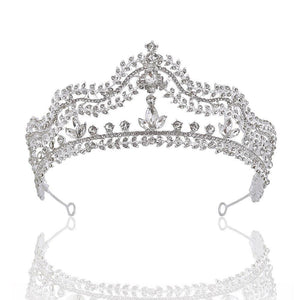 Luxury Silver Color Crystal Tiaras Crown Rhinestone Pageant Diadema Collares Headpieces bc123 - www.eufashionbags.com