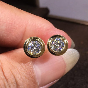 Women Contracted Design Zirconia Stud Earrings Daily Wear Jewelry he05 - www.eufashionbags.com