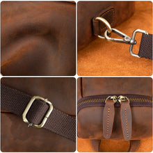 Charger l&#39;image dans la galerie, Crazy Horse Leather Shoulder Bag for Men Sling Side Pouch Vintage Crossbody Bags Business Travel Day Pack Handbag for Man