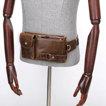 Carica l&#39;immagine nel visualizzatore di Gallery, Men&#39;s Bag Belt Leather Banana Bag Man Belt Male Shoulder Bag Man Belt Pouch Thigh Bags for Man Man&#39;s Waist Bag 9080