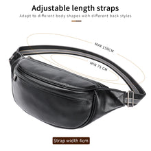 Carica l&#39;immagine nel visualizzatore di Gallery, Cowhide Chest Bags Shoulder Bags Husband Fanny Waist Pack Hip Sack Bum Leather Belt Pouch Slingback Men Side Cross Body