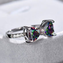 Load image into Gallery viewer, Personality Multi-colored CZ Bow Rings for Women Wedding  Jewelry dc36