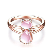 Load image into Gallery viewer, Cute Pink Cat Finger Ring for Women Animal Girls Rings Daily Wear Accessories t71