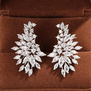 Sparkling Cubic Zirconia Stud Earrings Women Wedding ewelry he102 - www.eufashionbags.com