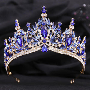 Luxury Purple Crystal Leaf Forest Queen Wedding Crown Tiaras Rhinestone Hair Jewelry bc76 - www.eufashionbags.com