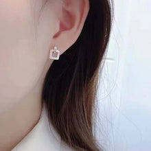 Charger l&#39;image dans la galerie, Square Shaped Stud Earrings with Dazzling CZ Stone Dainty Ear Accessories for Women