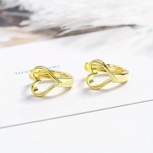 Hollow Heart Hoop Earrings for Women Dainty Circle Earrings Silver Color/Gold Color Statement Jewelry Wholesale